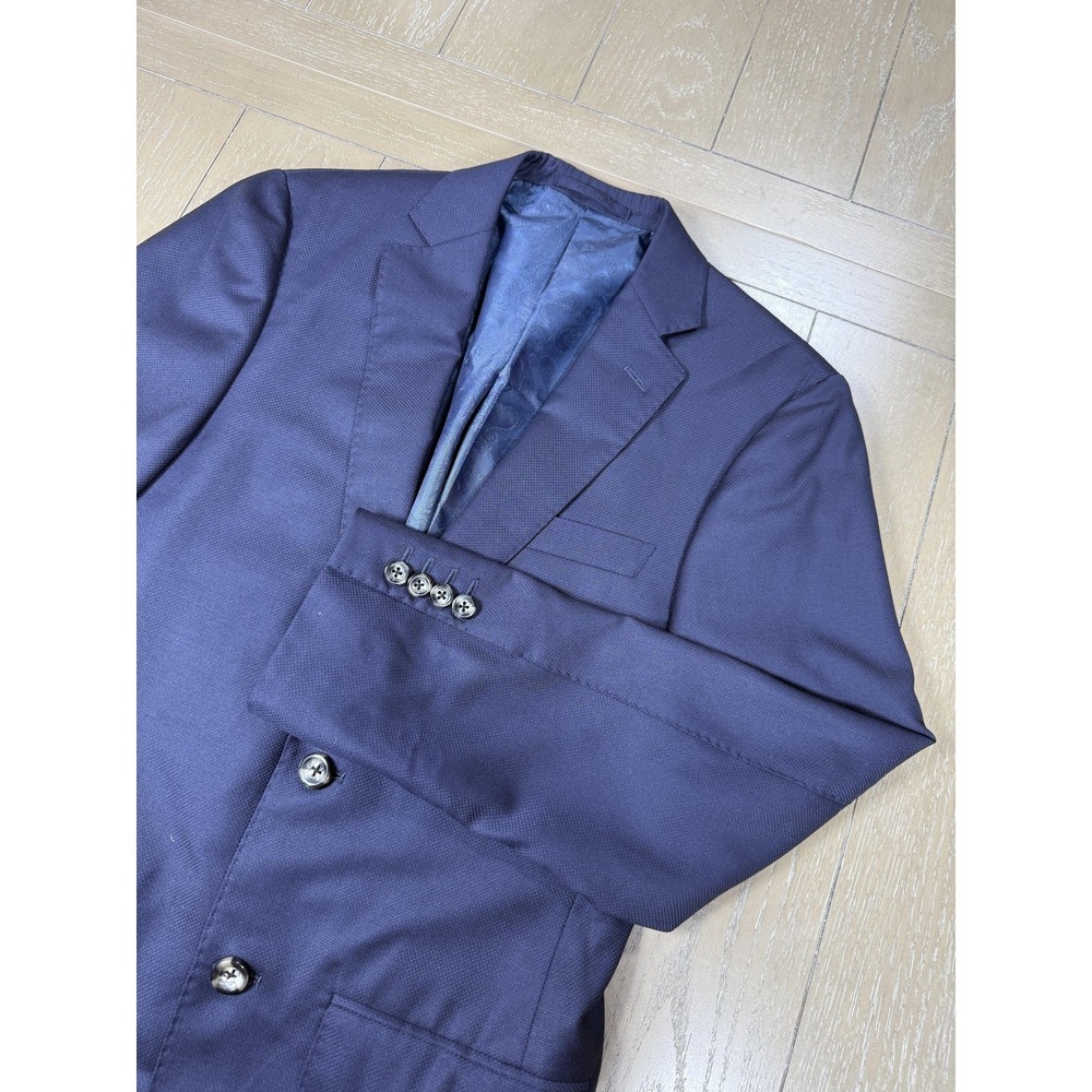 Dormeuil Wool Sport Coat Jacket Trunkβ Club Mens 38R Navy Blue Custom Blazer